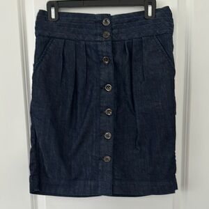 Denim Button-Front Skirt